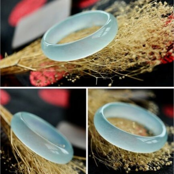 100% Authentic Icy Grade A Jadeite Jade Bangle Bracelet 57mm NWT - Picture 8 of 10